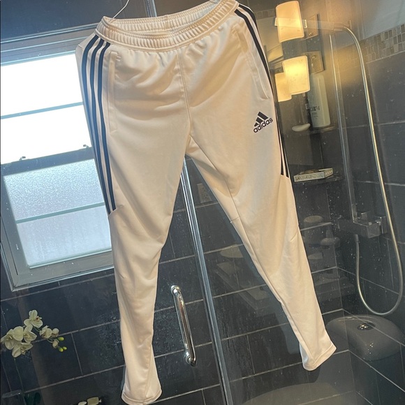 adidas Other - Adidas Mens White Joggers with Black Stripes